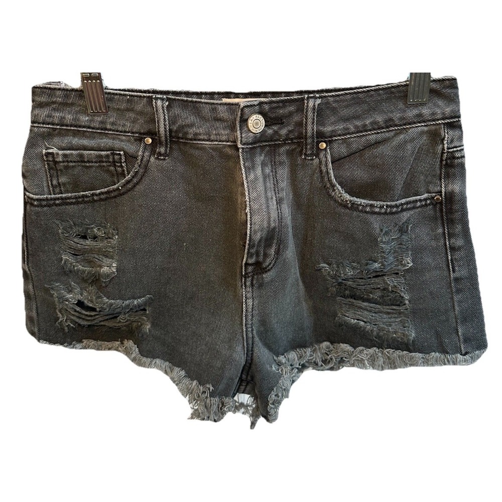 Pacsun Shorts High Rise Women's Cotton Cut Off & Distressed Zip Up W/ 5 Pockets